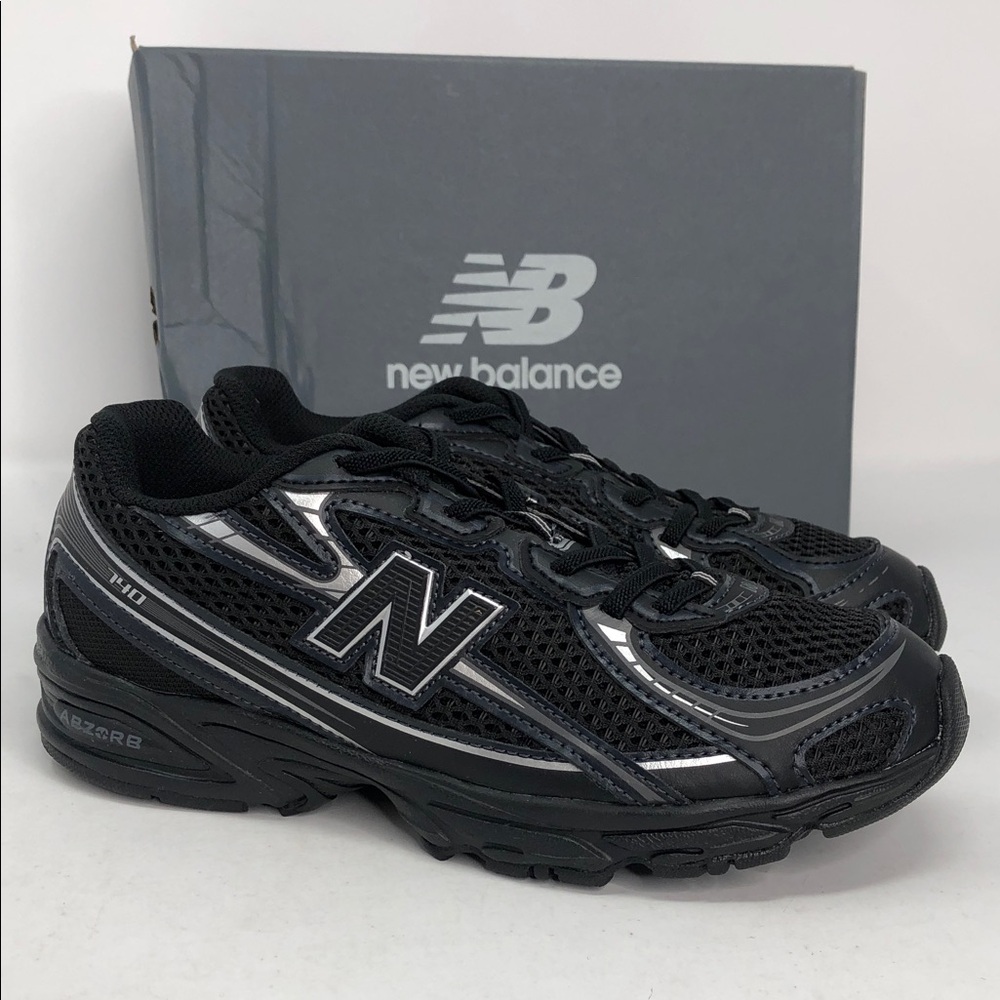 New Balance Big Kids 740 Bungee Lace PZ740BM Black Grey Casual Shoes - Size 3 - Picture 3 of 16
